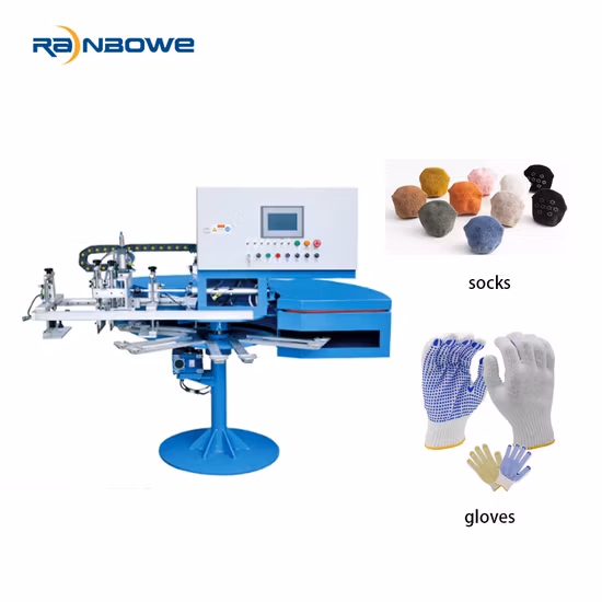 Máquina de impresión de puntos de guantes de calcetines de PVC rotativos de alta calidad
